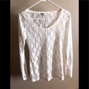 Express Lace Long Sleeve Top